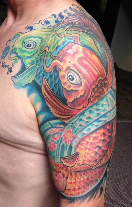 Phil Robertson - Koi fish memorial tattoo